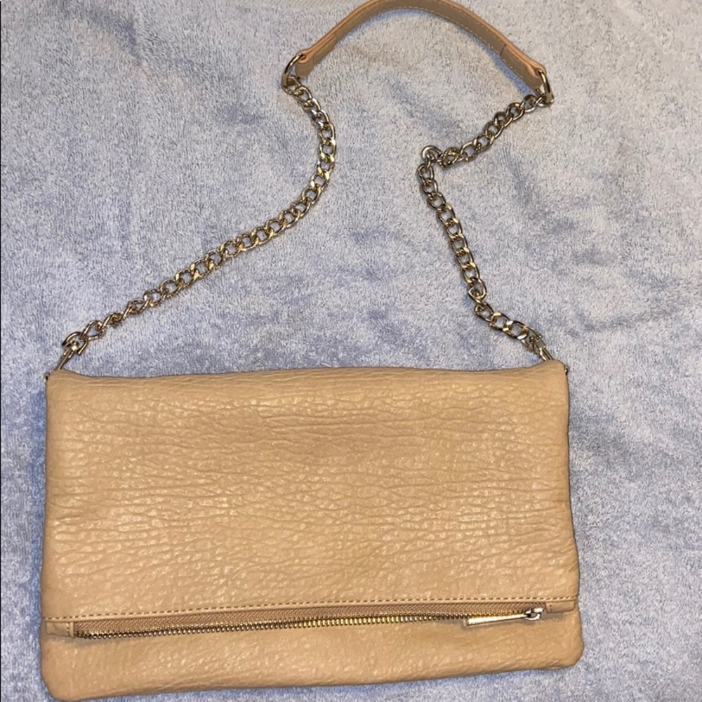 Express fold over beige bag